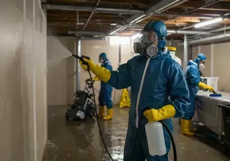 Basement Sanitization and Antimicrobial Treatment process in Erving, MA